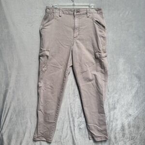 Universal Thread Pants Womens 12/31R Beige Boyfriend Cargo Twill Stretch Utility
